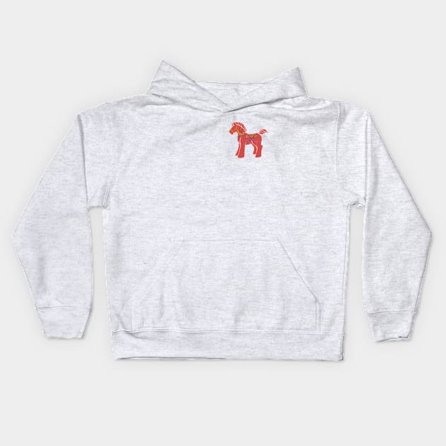 Real Dala Horse Kids Hoodie by CloudWalkerDesigns